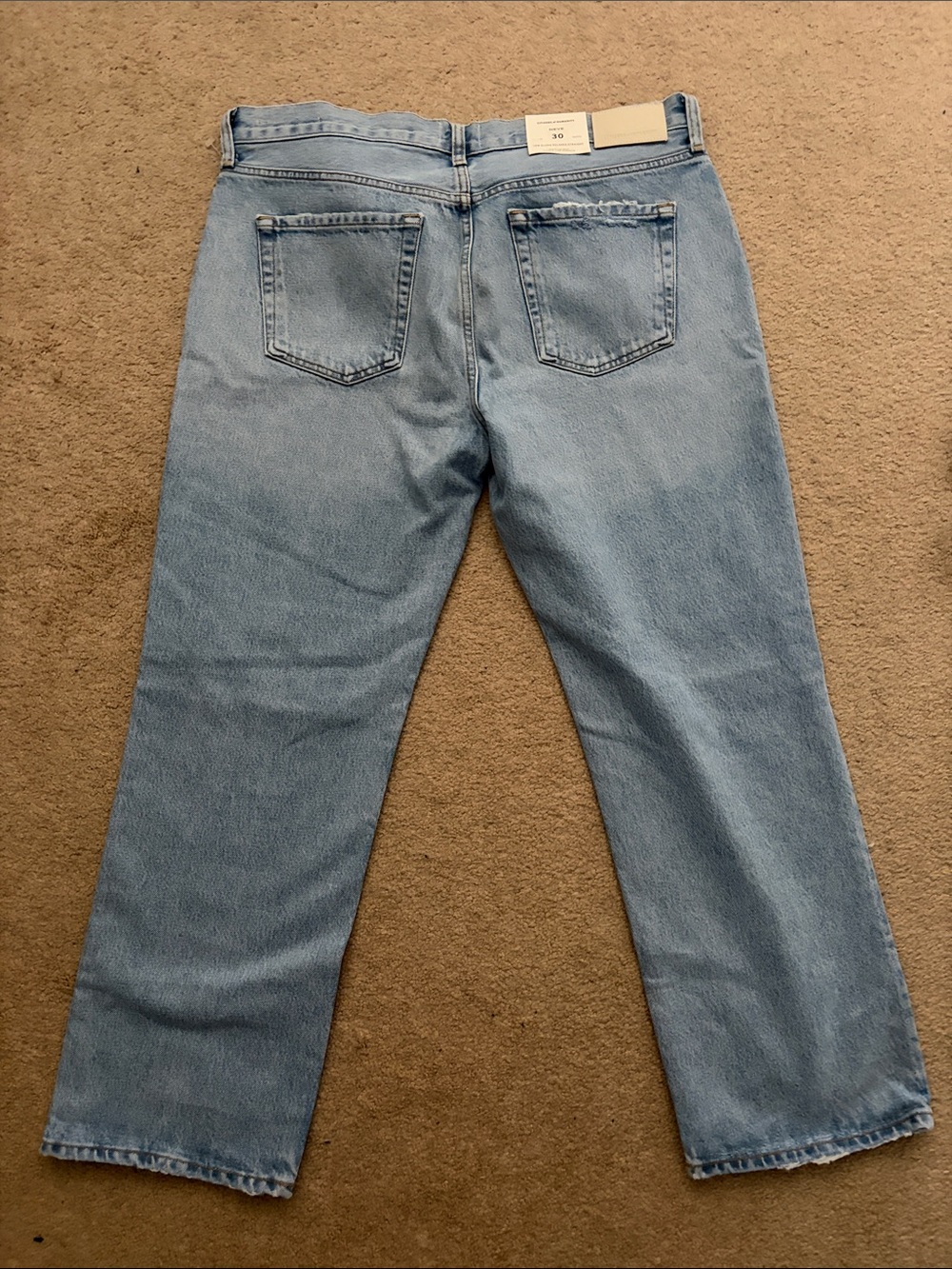 Citizens Of Humanity Light Blue Relaxed Straight Jeans - Back View